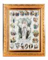  MYSTERIES OF THE ROSARY IN A FINE DETAILED SCROLL CARVINGS ANTIQUE GOLD FRAME 